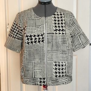 CAbi- Mixed Pattern Off-White and Black Jacket